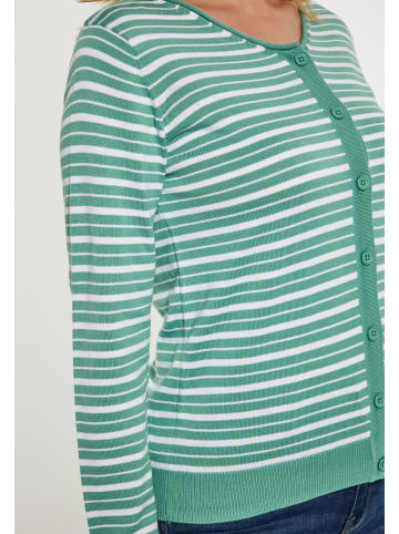 SANIKA Damen Cardigan in HELLGRÜN WEISS