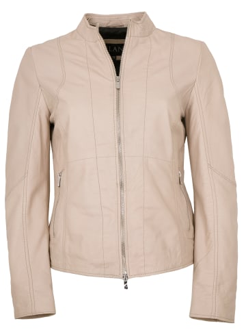 JILANI Lederjacke Lammnappa Kapuze in Sand