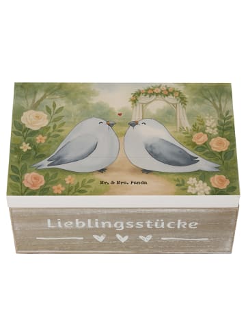 Mr. & Mrs. Panda Kiste Tauben Liebe Design ohne Spruch in Weiß