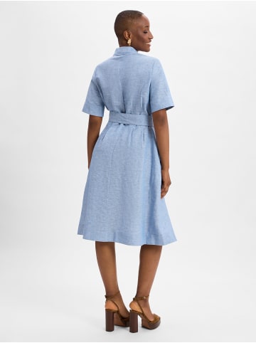 Ambiance Freizeitkleid mit Leinen-Anteil in blau - 0002