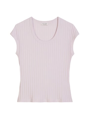 Marc O'Polo Pointelle-T-Shirt slim in Pale Lilac