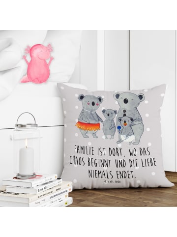 Mr. & Mrs. Panda kissen für couch Koala Familie mit Spruch in Grau Pastell