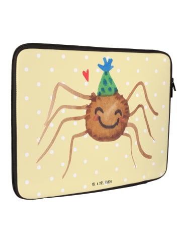 Mr. & Mrs. Panda Laptop Tasche Spinne Agathe Party ohne Spruch in Gelb Pastell