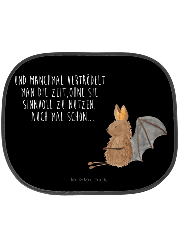 Mr. & Mrs. Panda Auto Sonnenblende Fledermaus Sitzen mit Spruch in Schwarz