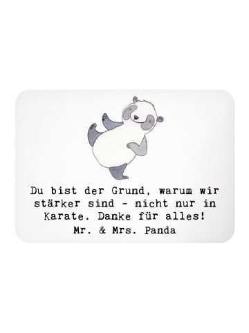Mr. & Mrs. Panda Magnet Karate Trainerin Stärke mit Spruch in Weiß
