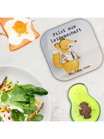 Mr. & Mrs. Panda Untersetzer für Gläser Pilot Leidenschaft Desig... in Weiß