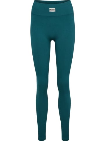 Hummel Sportleggings "Pulse Seamless Rib Mw Tights" in Grün