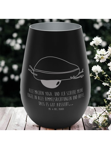 Mr. & Mrs. Panda Windlicht Avocado Yoga mit Spruch in Schwarz