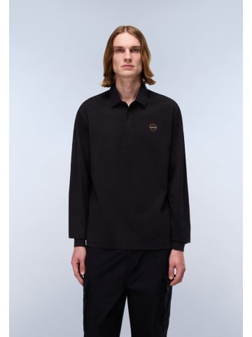 Napapijri Polo "E-Badge Ls" in Schwarz