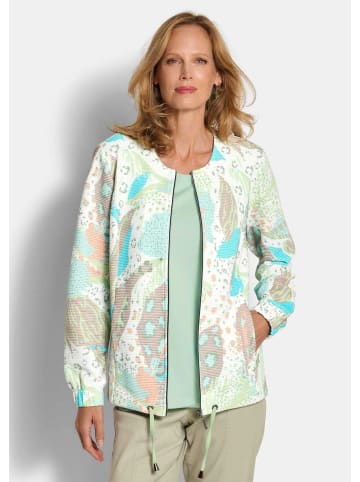 GOLDNER Printjacke mit Ottomanstruktur in graugrün / gemustert