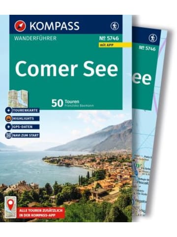 Kompass-Karten Buch - KOMPASS Wanderführer Comer See, 50 Touren mit Extra-Tourenkarte