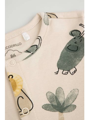 Coccodrillo Kurzbeiniger Baumwollstrampler in ecru