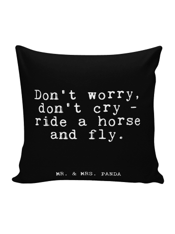 Mr. & Mrs. Panda kuschelkissen 40x40 Don't worry, don't cry... m... in Schwarz