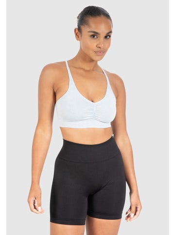 SMILODOX Sport BH Batik Scrunch Icon in Hellblau