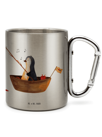 Mr. & Mrs. Panda Tasse Pinguin Angelboot ohne Spruch in Silber