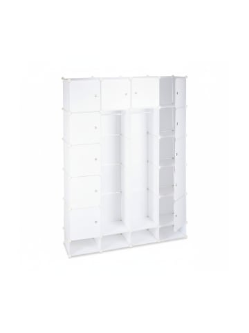 relaxdays Kleiderschrank Stecksystem in Weiß