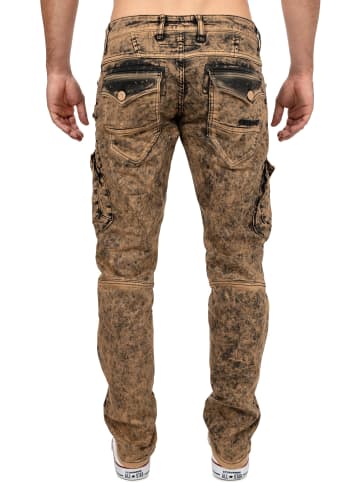 Cipo & Baxx Herren Straight Fit Jeans Stonewashed in Brown