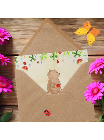 Mr. & Mrs. Panda doppelkarte Bär Morgenkaffee mit Spruch in Naturpapier