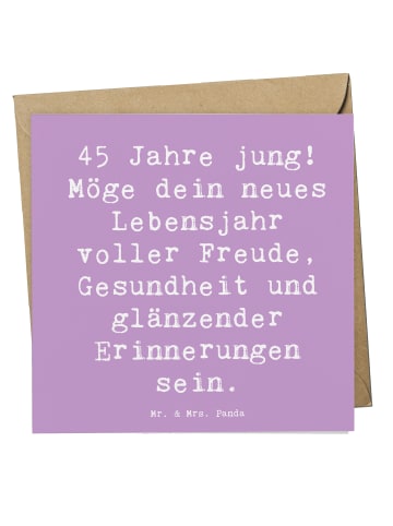 Mr. & Mrs. Panda Grußkarte Spruch 45. Geburtstag mit Spruch in Lavendeltraum