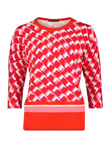 Betty Barclay Basic-Strickpullover mit Print in Rot/Weiß
