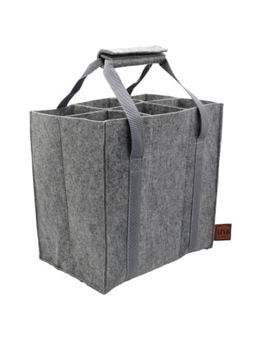 UNUS Flaschenträger Flaschenhalter 6er Filz in Grau