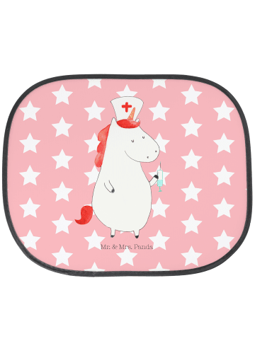 Mr. & Mrs. Panda Sonnenblende Einhorn Krankenschwester ohne Spruch in Rot Pastell