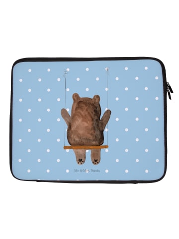 Mr. & Mrs. Panda Laptop Tasche Bär Schaukel ohne Spruch in Blau Pastell