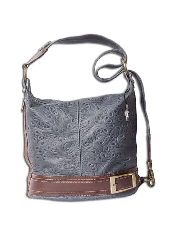 Florence Florence Schultertasche, Cityrucksack Leder grau, braun ca. 23cm