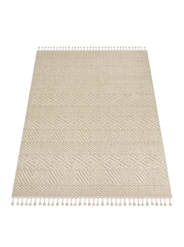 KADIMA DESIGN Teppich Kurzflor Struktur Wohnzimmer in Creme