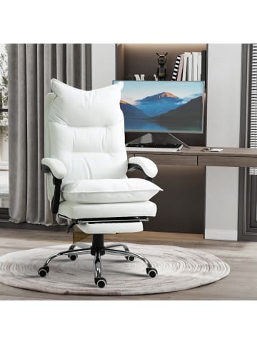 Vinsetto Bürostuhl-66B x 72T x 122-130H cm-Weiß