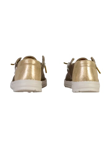 Hey Dude Schnür-Mokassin „Wendy Metallic Sparkle“ Gold