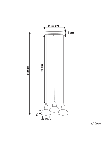 Beliani Pendelleuchten CASTALY in Messing/Schwarz - (W) 30 x (H) 110 x (L) 30 cm