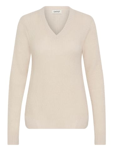 Oxmo V-Ausschnitt-Pullover OXFSinvi in Beige