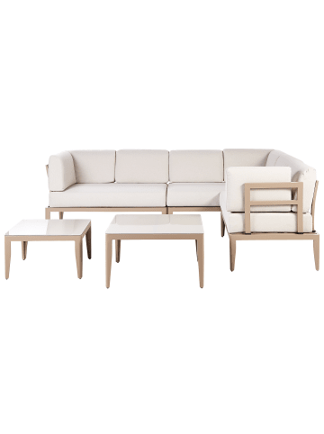 Beliani 3-tlg Lounge Set RIMA III in Beige linksseitig