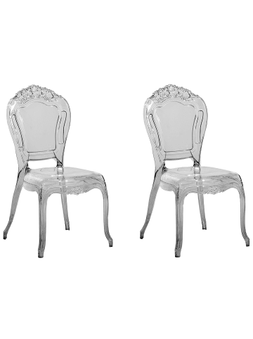 Beliani 2er-Set Bankettstuhl VERMONT in Schwarz/Transparent
