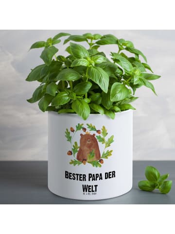 Mr. & Mrs. Panda Pflanzkübel Bär König mit Spruch in Weiß