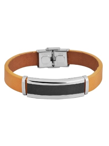 Adeliás Herren Armband aus Edelstahl 21 cm in braun