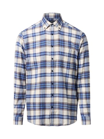 Andrew James Flanellhemd in ecru blau - 0004