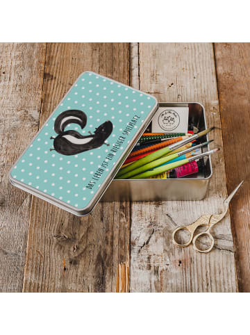 Mr. & Mrs. Panda Blechdose Stinktier Handstand mit Spruch in Türkis Pastell