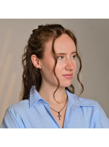 Adeliás Damen Ohrringe – Klappcreole aus Edelstahl in silber