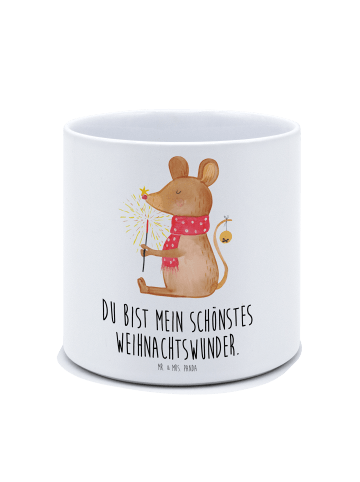 Mr. & Mrs. Panda Pflanzenkübel groß Maus Weihnachten mit Spruch in Weiß