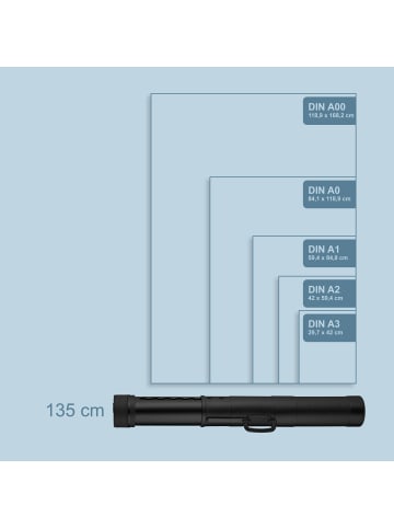 relaxdays Posterrolle in Schwarz - (H)80–135 x Ø 14 cm