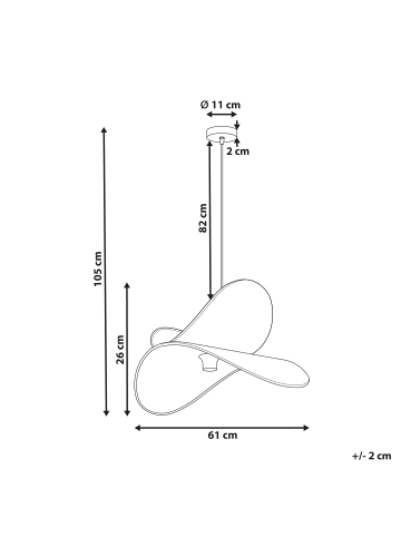 Beliani Pendelleuchten MASCOTA in Beige/Gold - (W) 61 x (H) 105 x (L) 61 cm