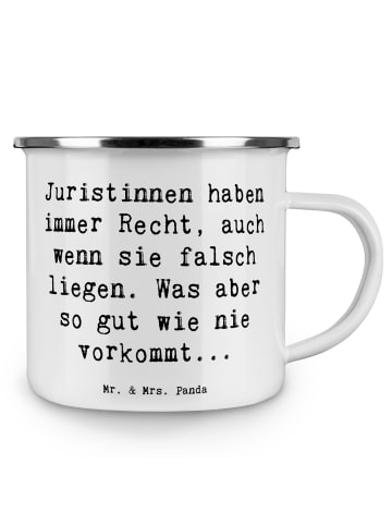 Mr. & Mrs. Panda Campingtasse Spruch Juristin Recht mit Spruch in Weiß