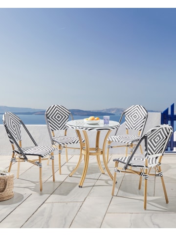 Beliani 4er-Set Esszimmerstuhl RIFREDDO in Weiß/Schwarz/Braun