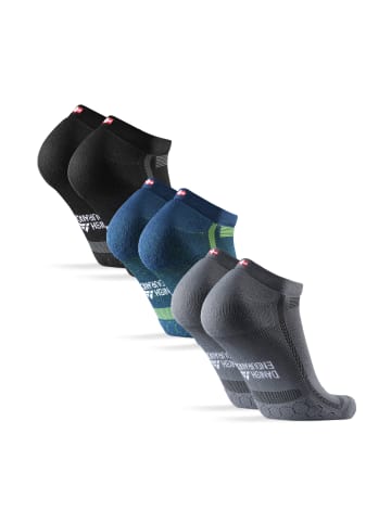 DANISH ENDURANCE Laufsocken Long Distance Running Low-Cut in black/blue/grey