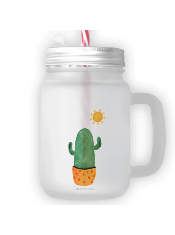 Mr. & Mrs. Panda Trinkglas Mason Jar Kaktus Sonne ohne Spruch in Transparent