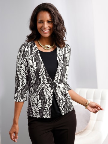 WITT WEIDEN Shirt 2 in 1 in schwarz-ecru-bedruckt