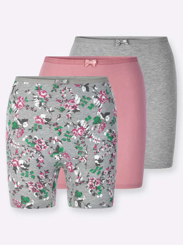 Sieh an! Longpanty in grau-meliert-bedruckt + grau-meliert + altrosa