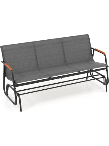 COSTWAY Gartenbank Schaukelbank 3-Sitzer in Grau
